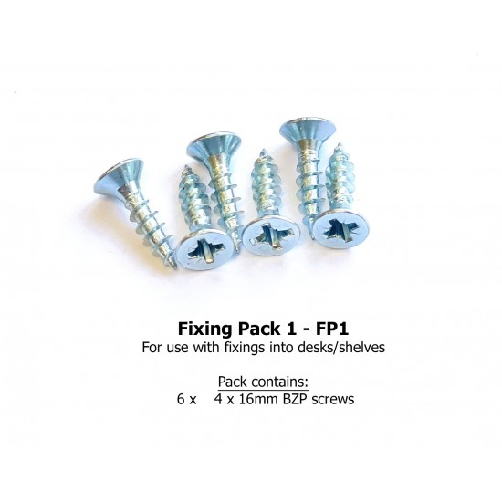 Fixing Pack 1 - 4 x 16mm BZP screws (desk install)