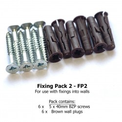 Fixing Pack 2 - 5 x 40mm BZP screws (wall install)