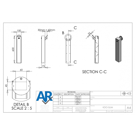 Key drop box - Though the door - KDO-SLIM