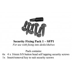 Security Fixing Pack 1 - 4 x 16mm security screws + key (desk install)