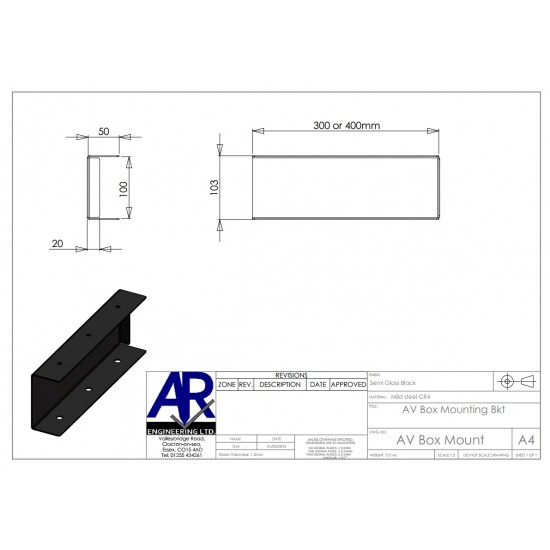 AV Box Mounting Bracket 10x30