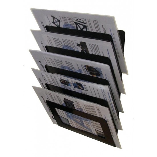 Magazine Wall Rack 5 Tier - Black Version 